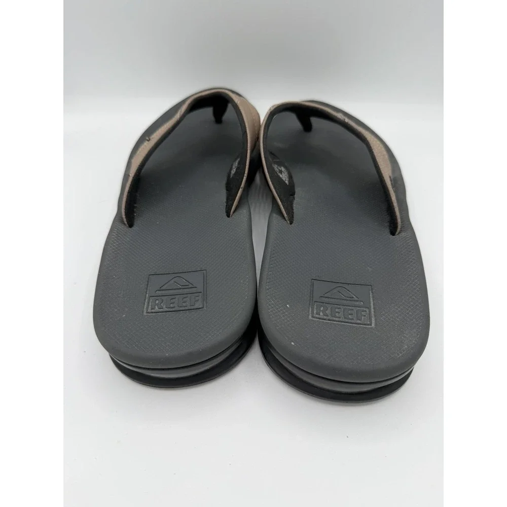 Reef Fanning Men's Brown Synthetic Leather Flip Flops Sole Bottle Opener Size 14